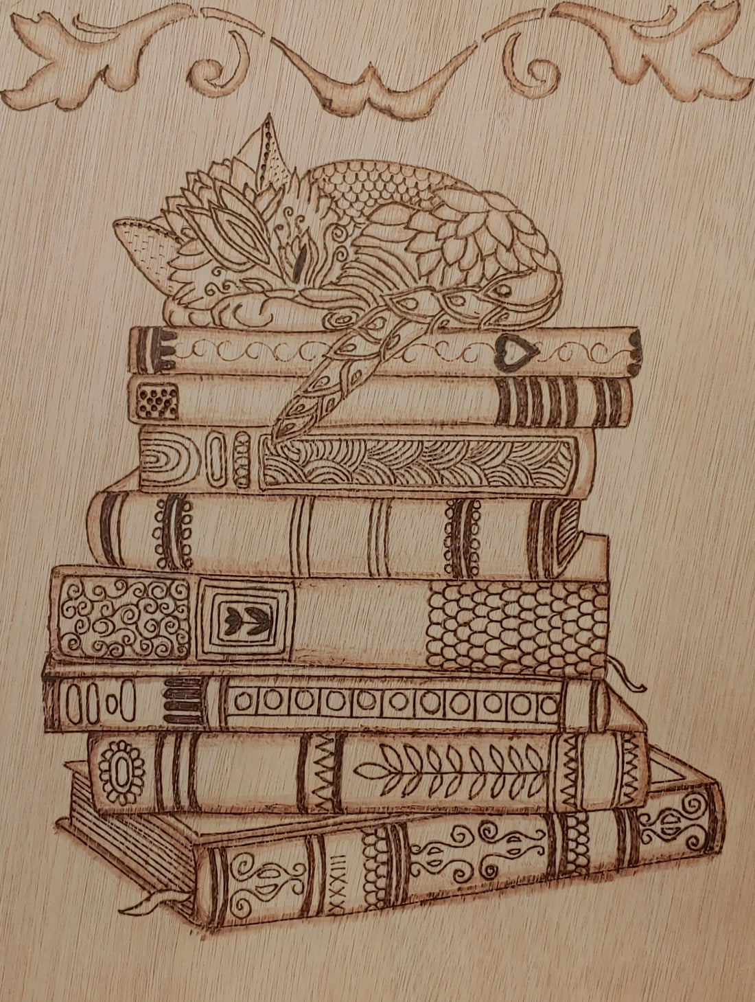 Cat on books